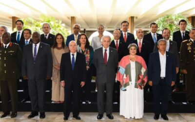 Delegaciones militares de Venezuela y Guyana juntas en la primera reunión de Diálogo Sudamericano entre ministros de Defensa y de Relaciones Exteriores celebrada en Brasil
