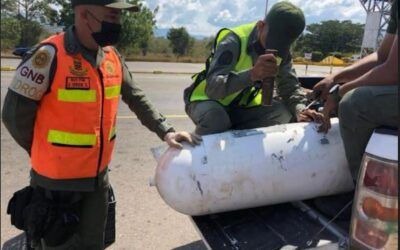 Detienen GNB de la reserva activa con droga en cilindros de gas