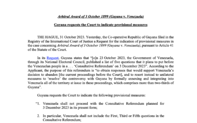 Urgente: Guyana pide a la Corte Internacional de Justicia (CIJ) que Venezuela suspenda en Referéndum previsto para el próximo 3 de diciembre