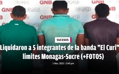 Abatidos 5 integrantes de la banda “El Curí” en límites Monagas-Sucre