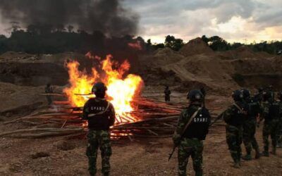 FANB continua destruyendo equipos de minería ilegal en Amazonas, sin dar con responsables