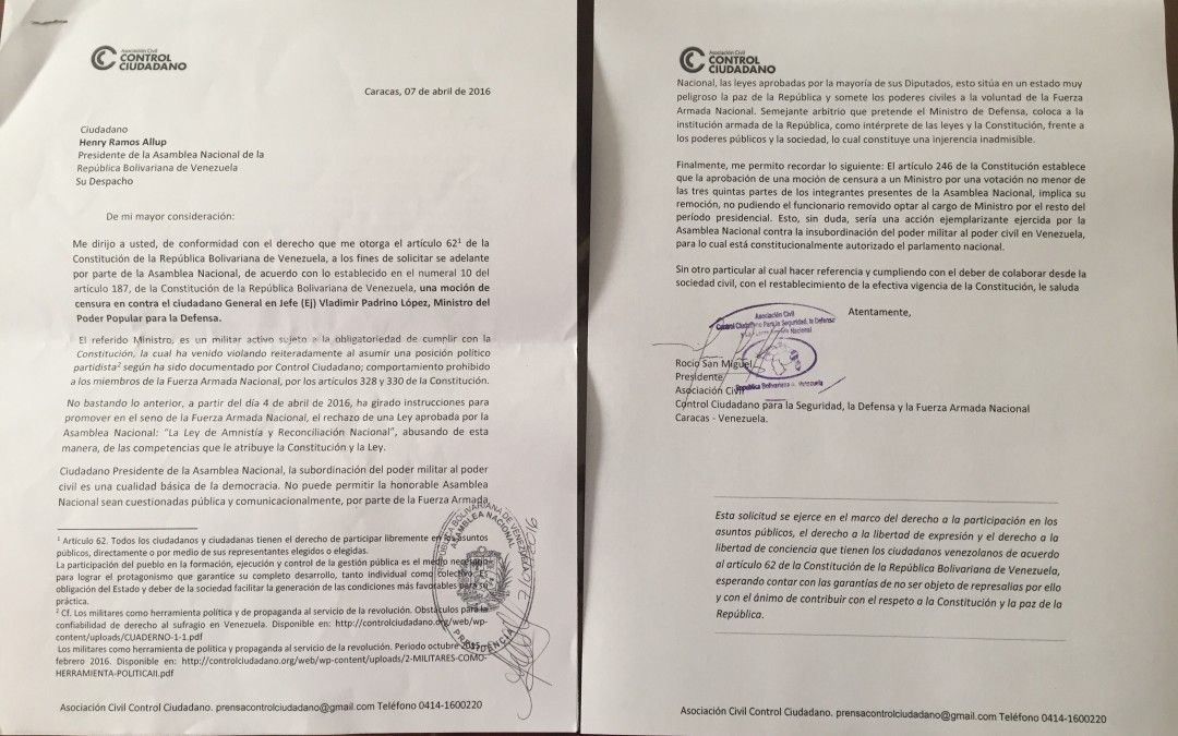 Cinco razones para que el Parlamento remueva a Padrino.