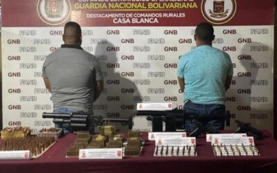 GNB aprehendió a sujetos que trasladaban un arsenal de municiones para el Km 88 en el Estado Bolívar