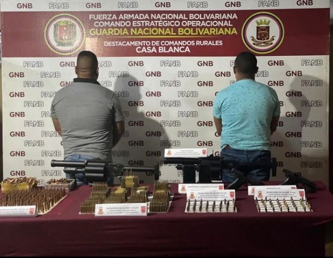 GNB aprehendió a sujetos que trasladaban un arsenal de municiones para el Km 88 en el Estado Bolívar
