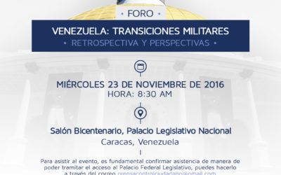 La Transición Militar en Venezuela será tema de debate en un Foro en la Asamblea Nacional