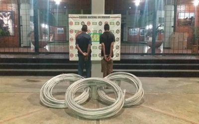 GNB detuvo a dos individuos en el estado Bolívar por hurtar material estratégico