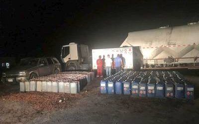 GNB incauta 7785 litros de químico para procesar cocaína dentro de camión cementero en la Machiques Colón