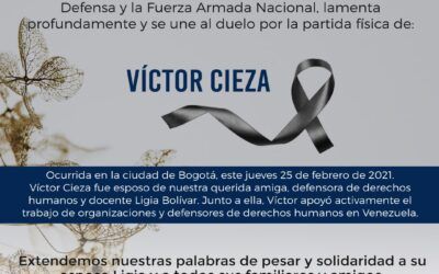 Nota de duelo por la partida de nuestro amigo Víctor Cieza