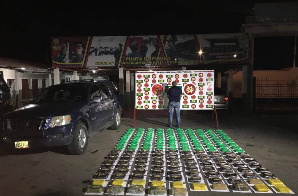 GNB Zulia incautó 185 panelas de marihuana en el Puente Sobre el Lago