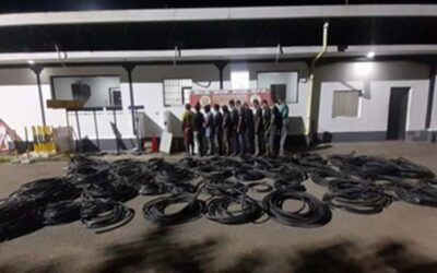 Monagas: 12 personas fueron detenidos por la GNB con 65 rollos de cables de control multiconductor, empleado para monitorear sistemas eléctricos