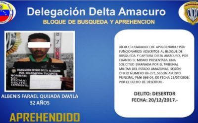 Cicpc Delta atrapa desertor de las FANB