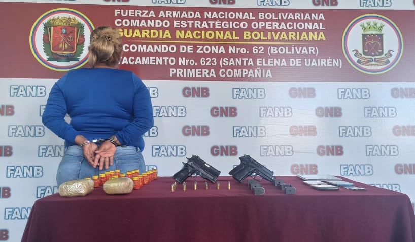 GNB capturó a mujer con armas de fuego y droga en Santa Elena de Uairén