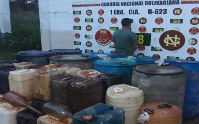 GNB retuvo más de 10.000 litros de combustibles de contrabando en Bolívar