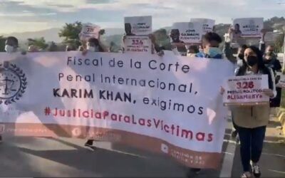 Protestan en Altamira para exigir al fiscal de la CPI que escuche a familiares de presos políticos