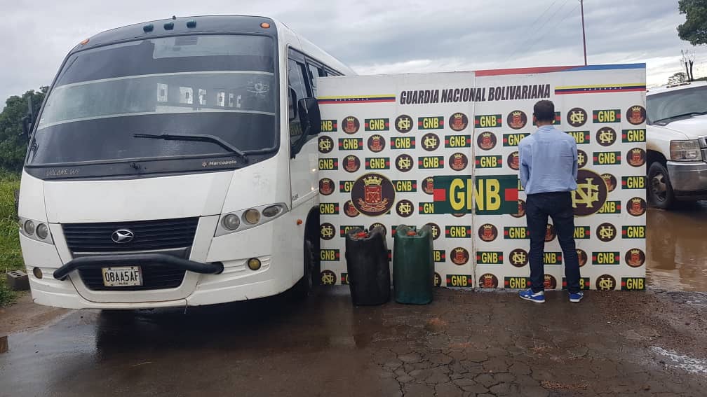 GNB capturó a ciudadano por tráfico de 1.140 litros de gasoil en El Dorado