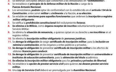 Lineamientos para una Reforma Legal que Elimine la Inscripción Militar Obligatoria en Venezuela